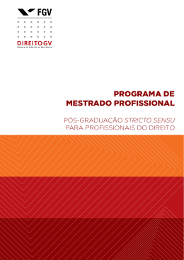 programa de mestrado profissional - FGV DIREITO SP