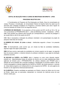 edital de seleção ao curso de mestrado em direito