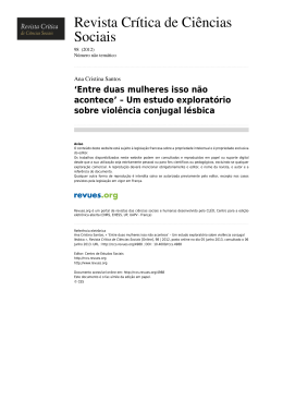 ?Entre duas mulheres isso n&atilde;o acontece? ? Um estudo explorat&oacute;rio