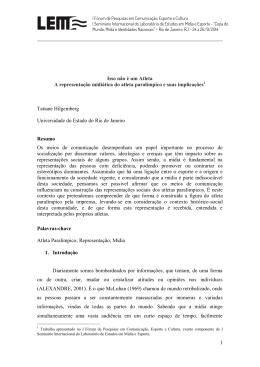 1 Isso n&atilde;o &eacute; um Atleta A representa&ccedil;&atilde;o midi&aacute;tica do atleta