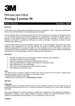 Prestige Exterior 90 Dados Técnicos Setembro / 2014