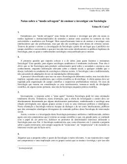 Notas sobre o “modo selvagem” de ensinar e investigar em