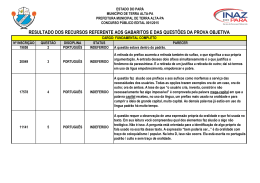 resultado dos recursos referente aos gabaritos e das quest&otilde;es da
