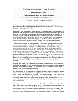 Três Regras de Segurança nas Parcerias de Focusing Por Ann