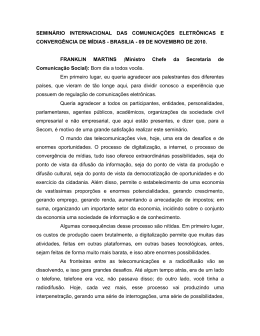 Abertura do Semin&aacute;rio - Semin&aacute;rio Internacional das Comunica&ccedil;&otilde;es