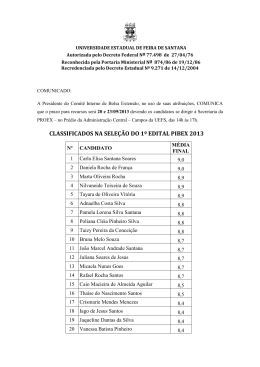 Classificação GERAL - Universidade Estadual de Feira de Santana
