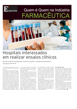 Hospitais interessados em realizar ensaios cl&iacute;nicos