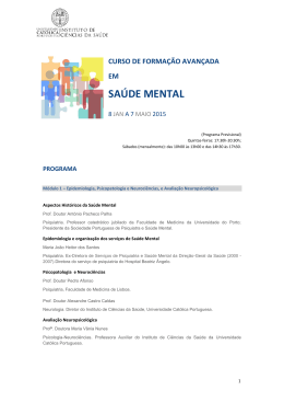 Programa - Associa&ccedil;&atilde;o Portuguesa de Internos de Psiquiatria | APIP