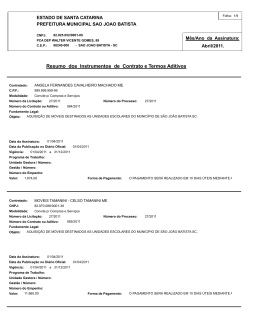 Resumo dos Instrumentos de Contrato e Termos Aditivos