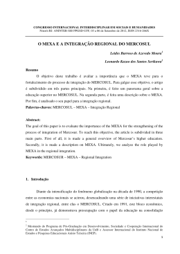 O MEXA E A INTEGRAÇÃO REGIONAL DO MERCOSUL