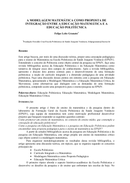 a modelagem matemática como proposta de integração