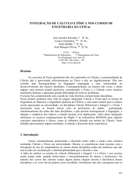 INTEGRA&Ccedil;&Atilde;O DE C&Aacute;LCULO E F&Iacute;SICA NOS CURSOS