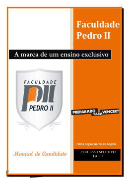 Manual do Candidato - faculdade pedro ii