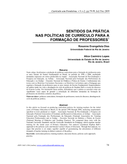 sentidos da pr&aacute;tica nas pol&iacute;ticas curriculares para a forma&ccedil;&atilde;o de