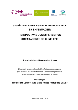 GEST&Atilde;O DA SUPERVIS&Atilde;O DO ENSINO CL&Iacute;NICO EM ENFERMAGEM