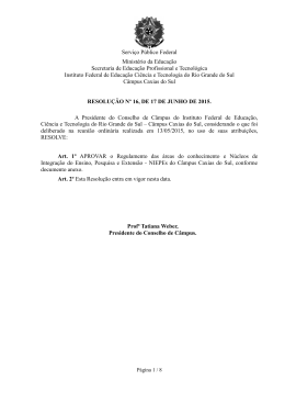 Aprova Regulamento das &aacute;reas acad&ecirc;micas e NIEPEs.