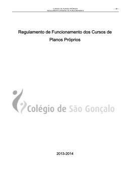 Regulamento de Funcionamento dos Cursos de Planos Próprios