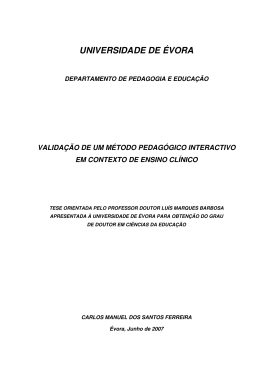 Valida&ccedil;&atilde;o de um m&eacute;todo pedag&oacute;gico interactivo