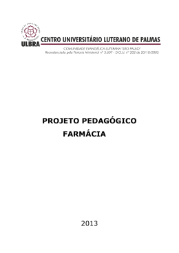 PROJETO PEDAG&Oacute;GICO FARM&Aacute;CIA