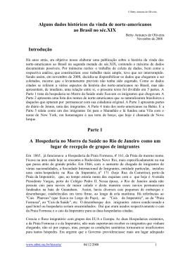 Alguns dados hist&oacute;ricos da vinda de norte