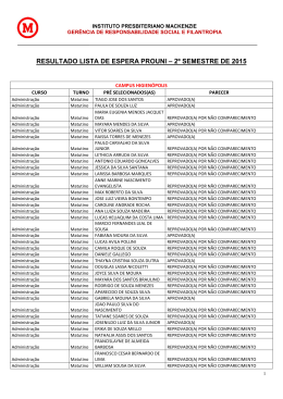 RESULTADO LISTA DE ESPERA PROUNI &ndash; 2&ordm;