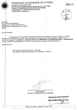 Proc. 260-14 &ndash; Juventus x Jaragu&aacute;