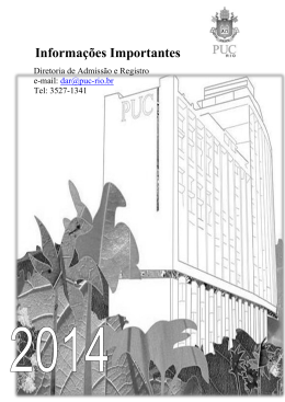 Informa&ccedil;&otilde;es Importantes - PUC-Rio