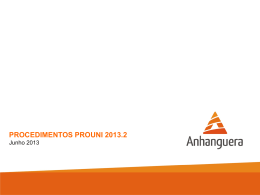 Prouni Polos Parceiro 2013-2 - Universidade Anhanguera