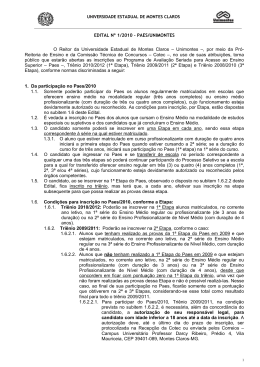 edital n&ordm; 1/2010 &ndash; paes/unimontes - Cotec