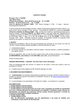 CONVITE N&ordm; 04/2008 Processo: CCL n.&ordm; 04/2008 Tipo