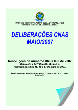 069 a 091 - MINIST&Eacute;RIO DO Desenvolvimento Social e Combate &agrave;