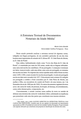 A Estrutura Textual de Documentos Notariais da Idade Média*
