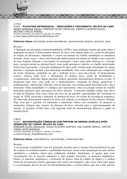 Anais - Tema Livre - Revista de Cirurgia e Traumatologia Buco