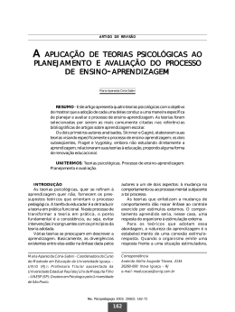 a aplica&ccedil;&atilde;o de teorias psicol&oacute;gicas ao planejamento e