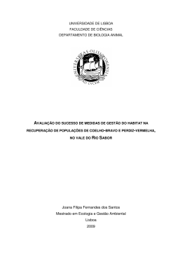 Joana Filipa Fernandes dos Santos Mestrado em Ecologia e Gest&atilde;o