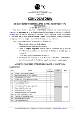 CONVOCATÓRIA - Escola Secundária Eça de Queirós