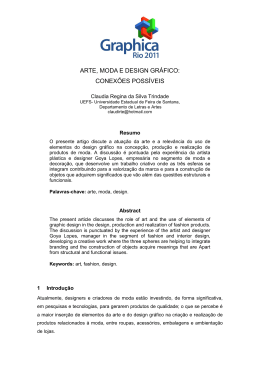 ARTE, MODA E DESIGN GR&Aacute;FICO: CONEX&Otilde;ES POSS&Iacute;VEIS