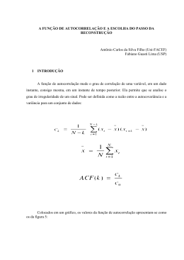 A FUN&Ccedil;&Atilde;O DE AUTOCORRELA&Ccedil;&Atilde;O E A ESCOLHA DO PASSO DA RECONSTRU&Ccedil;&Atilde;O