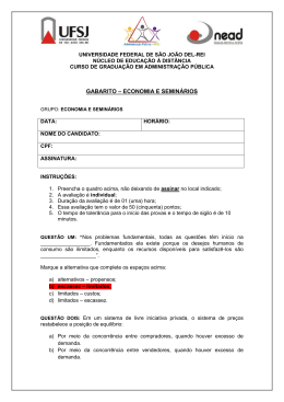 Gabarito - Economia e Seminários - publicado em 14/05/2013