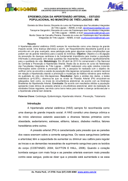 Epidemiologia da Hipertens&atilde;o Arterial &ndash; Estudo