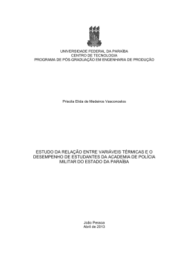 estudo da rela&ccedil;&atilde;o entre vari&aacute;veis t&eacute;rmicas e o desempenho