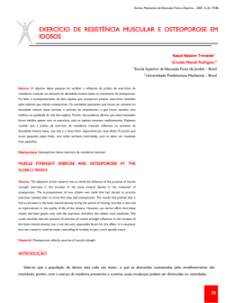 exerc&iacute;cio de resist&ecirc;ncia muscular e osteoporose em idosos