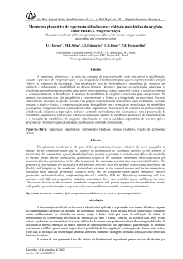 efeito de metab&oacute;litos do oxig&ecirc;nio, antioxidantes e