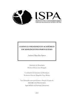 O SONO E O RENDIMENTO ACADÉMICO EM ADOLESCENTES