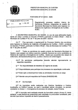 ` PREFEITURA MUNICIPAL DE cURITIBA sEcRETARIA