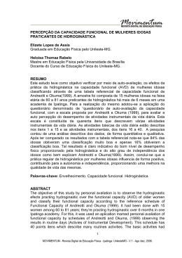 percep&ccedil;&atilde;o da capacidade funcional de mulheres idosas