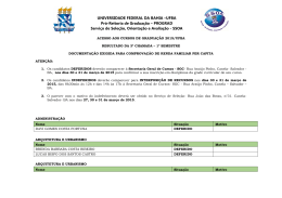 Resultado da an&aacute;lise de renda - 3 &ordf; chamada - Ufba