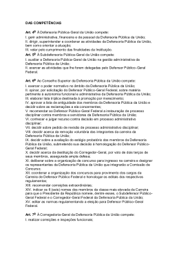 DAS COMPET&Ecirc;NCIAS Art. 4&ordm; &Agrave; Defensoria P&uacute;blica