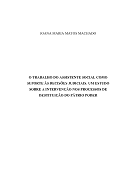 JOANA MARIA MATOS MACHADO O TRABALHO DO ASSISTENTE