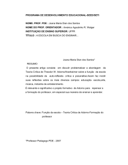 Joana Maria Dian dos Santos NOME DO PROF. ORIENTADOR : Am&eacute;r